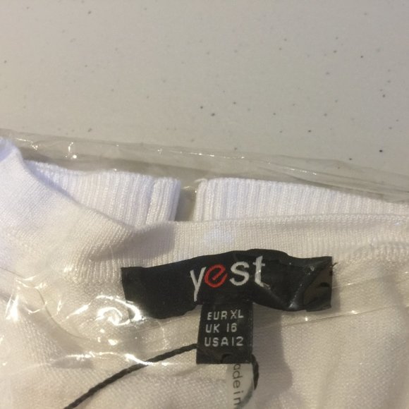 Yest Yana Ladies Cardigan Sweater White Button Front Various Sizes 6-16 - Picture 6 of 12